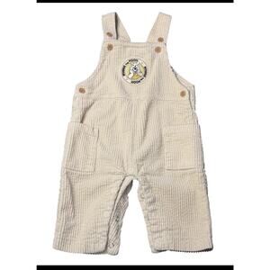 Disney Cute Winnie the Pooh Baby Outfit Overall Jumper Corduroy Beige 6-9M